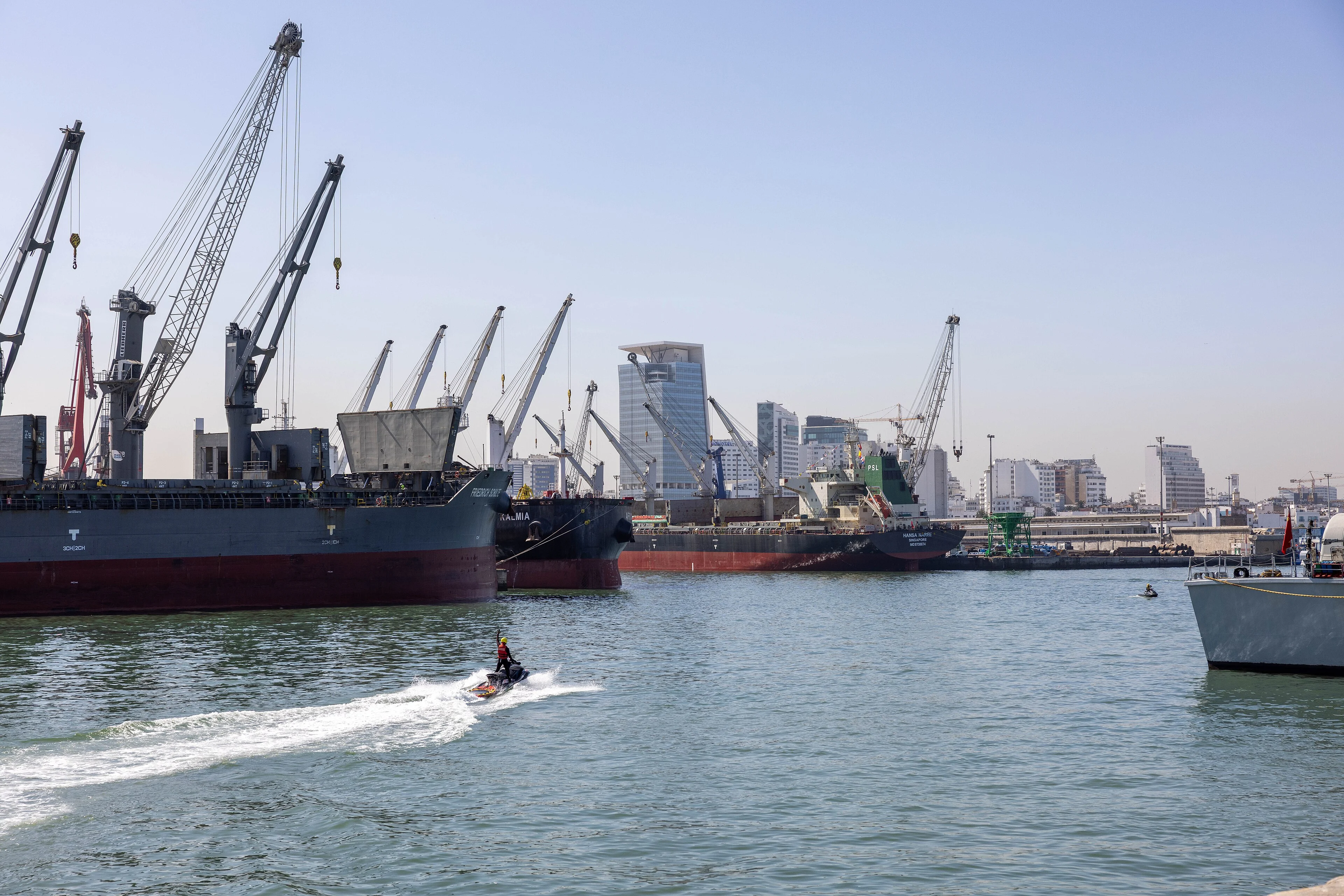 Merchant bulkers at the Port of Casablanca, 2025 (Utah National Guard file image)