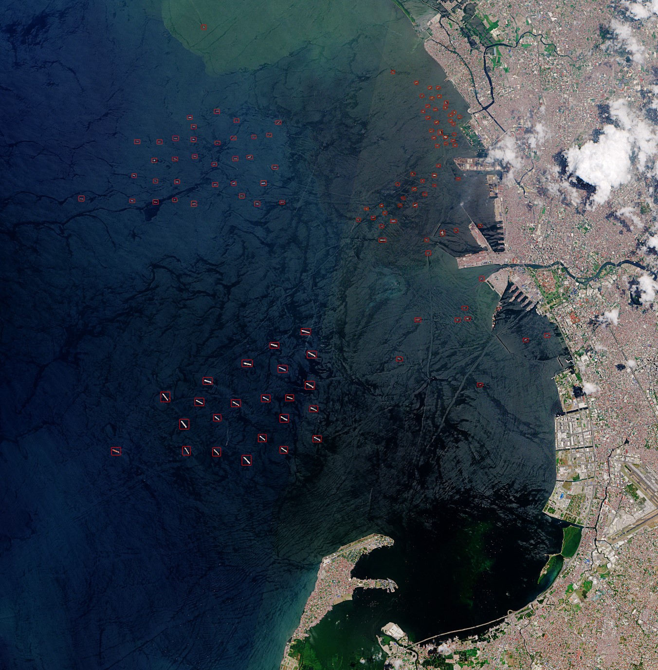 Historical context: a Sentinel-2 image illustrating vessel detection, published by ESA on 4 September 2020. Not evidence of a current corporate service.
